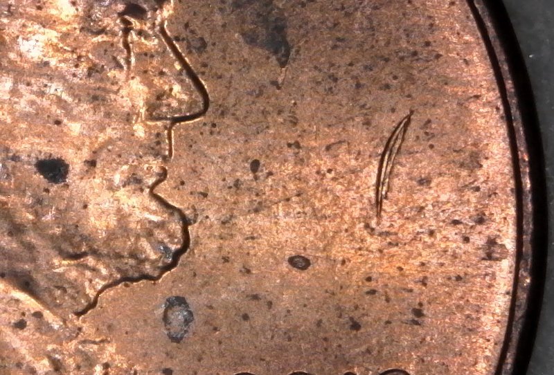 2013-P-Lincoln-Shield-Cent-Struck-Through-Shaved-Off-Rim-Burr-Found-CRH